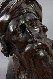 19th Century German Terracotta Bust of Bearded Jew by Paul Ludwig Kowalczewski - Menorah Galleries