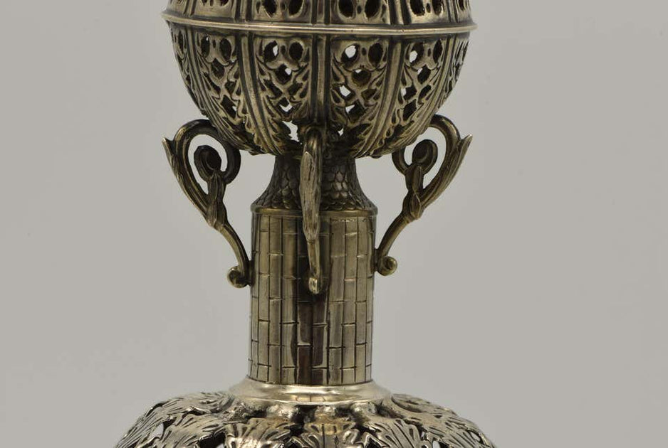 MINIATURE TORAH SCROLL [19TH CENTURY] WITH GOLD WOVEN MANTLE AND BINDER AND  MINIATURE SILVER-GILT FINIALS, SHIELD, AND POINTER, POSSIBLY DUTCH  1840-1860, SASSOON: A Golden Legacy, 2020