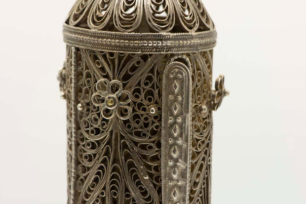 Late 19th Century Ottoman Empire Silver Megillah Case and Esther Scroll