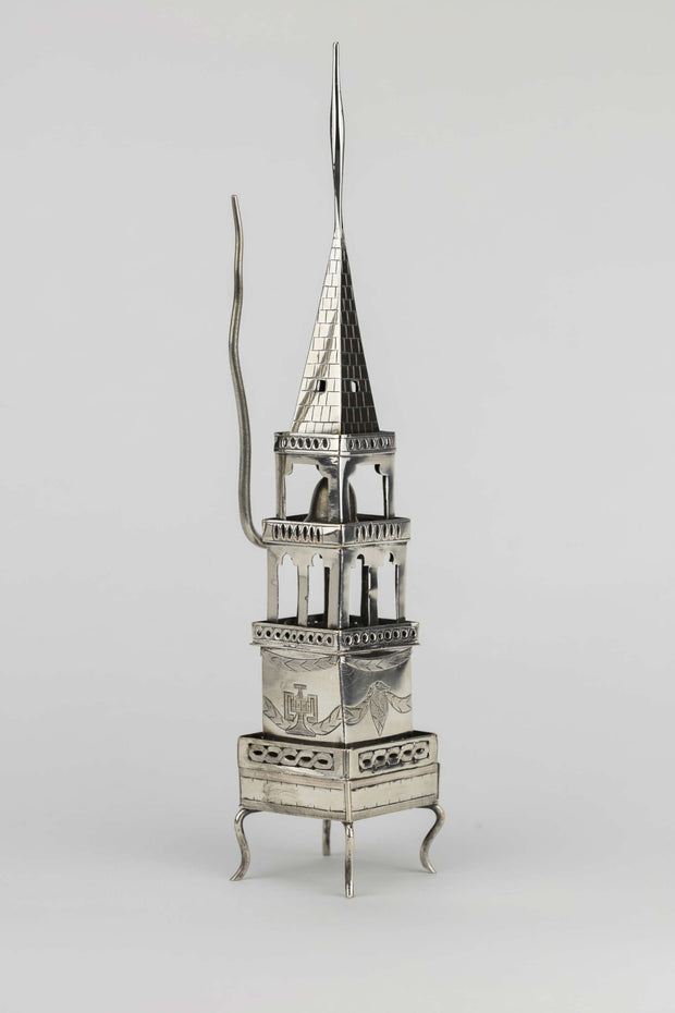 Early 19th Century German Silver Spice Tower and Havdalah Compendium - Menorah Galleries