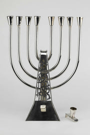 Modern Israeli Sterling Silver Hanukkah Lamp Menorah by David Heinz Gumbel - Menorah Galleries