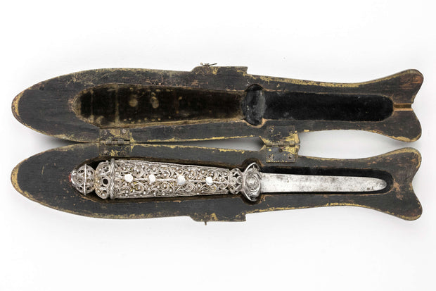 Early 19th Century Galician Judaic Silver Circumcision Knife - Menorah Galleries