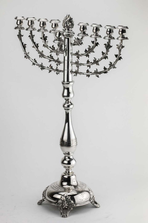 Early 20th Century German Synagogue Silver Hanukkah Lamp Menorah