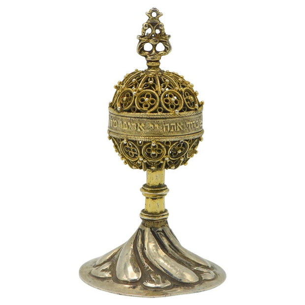 16th Century Germanic Parcel-Gilt Silver Filigree Spice Container