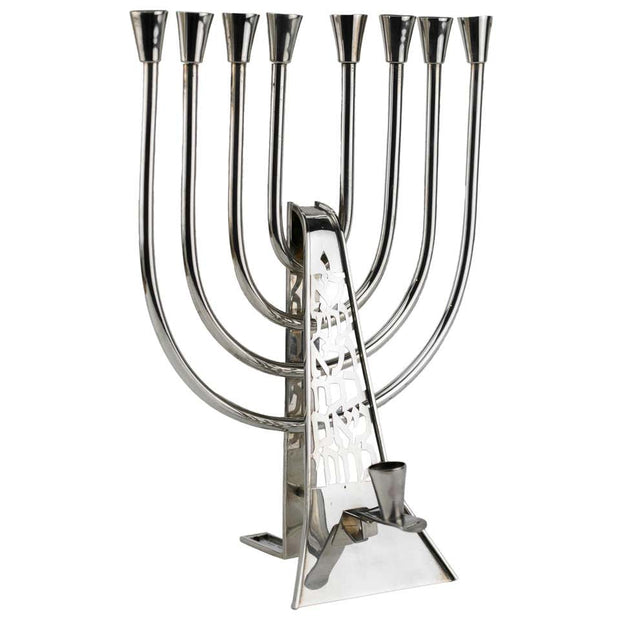Modern Israeli Sterling Silver Hanukkah Lamp Menorah by David Heinz Gumbel - Menorah Galleries