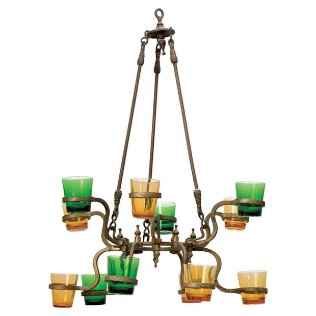 Early 20th Century Indian Brass Synagogue Lamp - Menorah Galleries