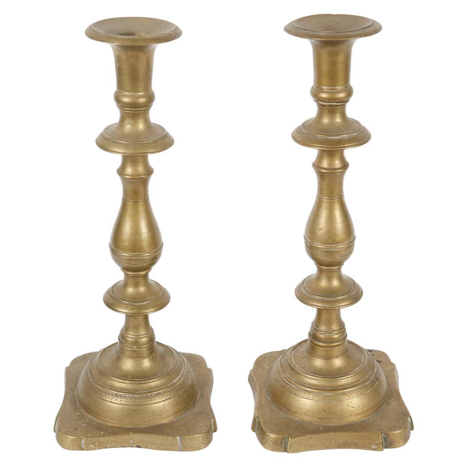 A Beautiful Pair of Antique Brass Beehive Candle Holders -   Shabbat candle  holders, Vintage candle holders, Colorful candle holders