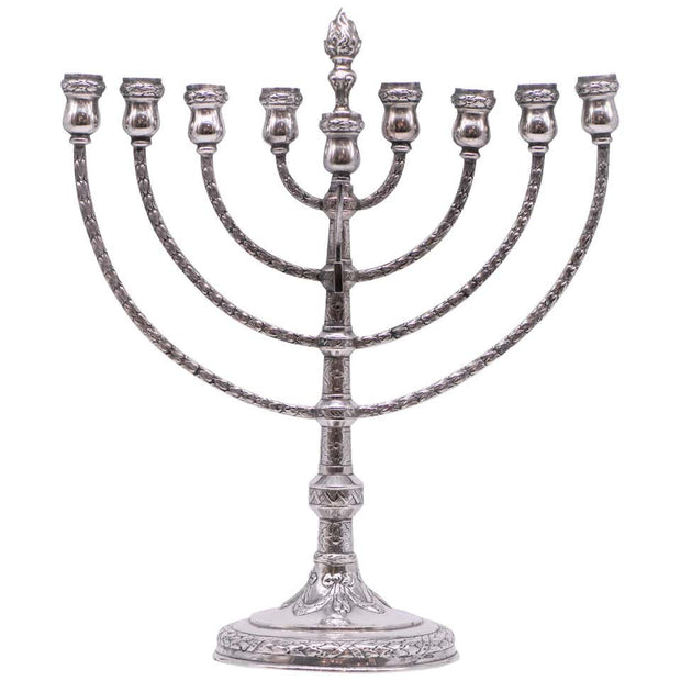 Late 19th Century German Silver Hanukkah Lamp Menorah