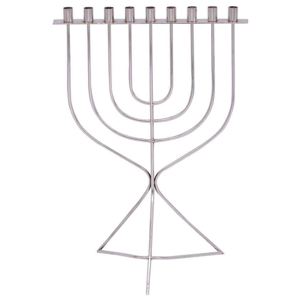 Mid-20th Century Israeli Silver Hanukkah Lamp by David Heinz