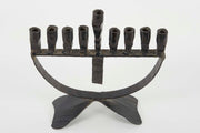 Mid-20th Century Brutalist Iron Hanukkah Lamp Menorah by David Palombo - Menorah Galleries
