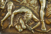 Samson the Protagonist, Silver Plate Plaque by Bezalel School Jerusalem - Menorah Galleries