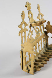 Early 20th Century North African Brass Hanukkah Lamp Menorah - Menorah Galleries