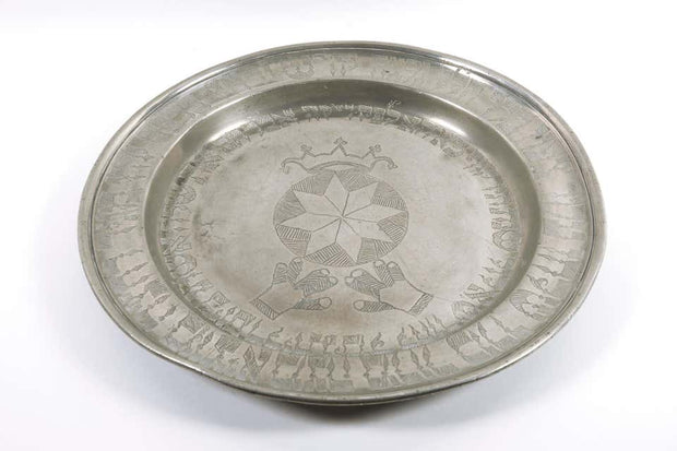 19th Century German Pewter Passover Plate - Menorah Galleries