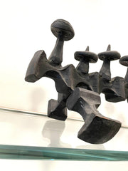 Mid-20th Century Israeli Brutalist Iron Hanukkah Lamp by David Palombo