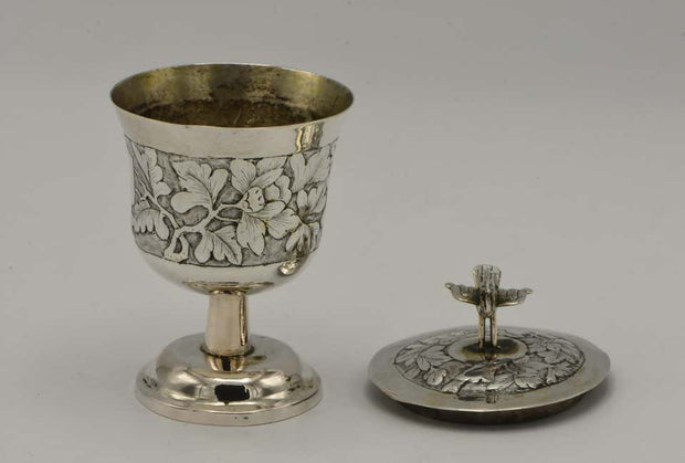 Late 19th Century Chinese Silver Kiddush Goblet - Menorah Galleries