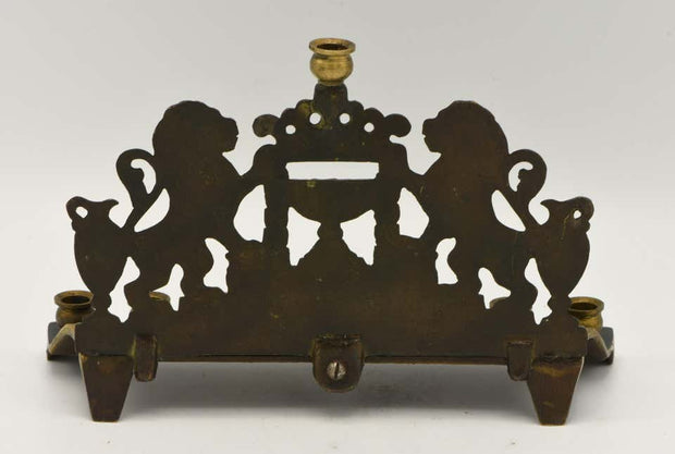 Mid-20th Century Israeli Brass Hanukkah Lamp Menorah - Menorah Galleries