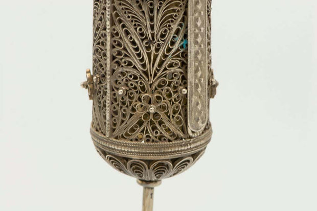 Late 19th Century Ottoman Empire Silver Megillah Case and Esther Scroll