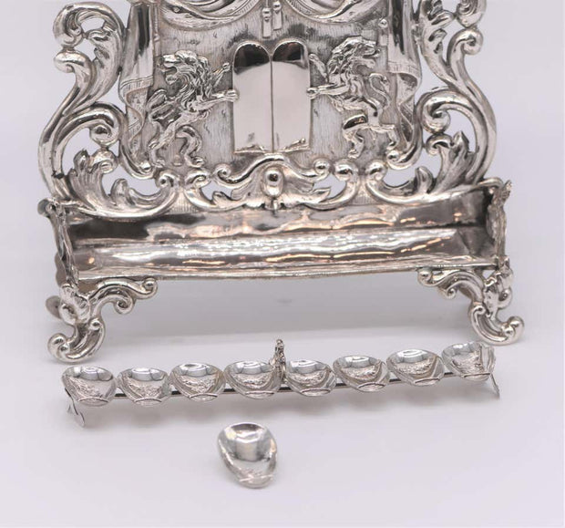 Mid-19th Century Austrian Silver Hanukkah Lamp