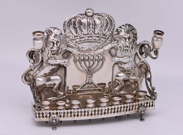 Early 20th Century American Silver Hanukkah Lamp Menorah