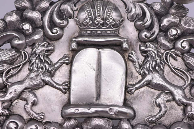 Mid-19th Century Austrian Silver Hanukkah Lamp Menorah
